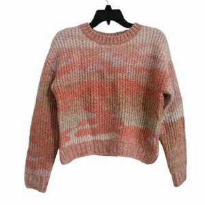 Studio B By Bobeau Knitted Sweater Womens Juniors Small Short Camo Winter Fall